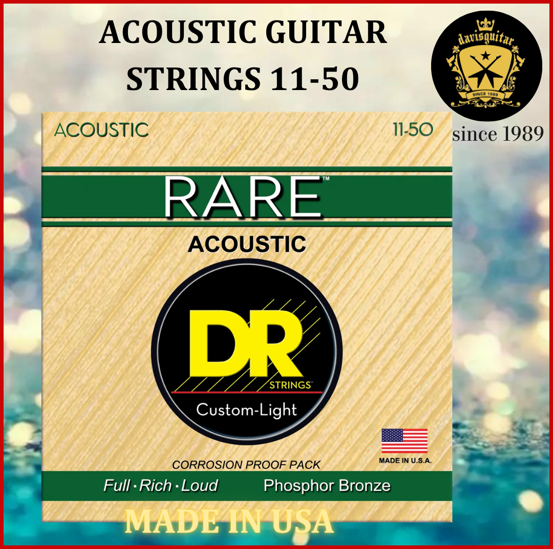 DR Strings 11-50 RPL-11 Rare Phosphor Bronze Acoustic Guitar Strings