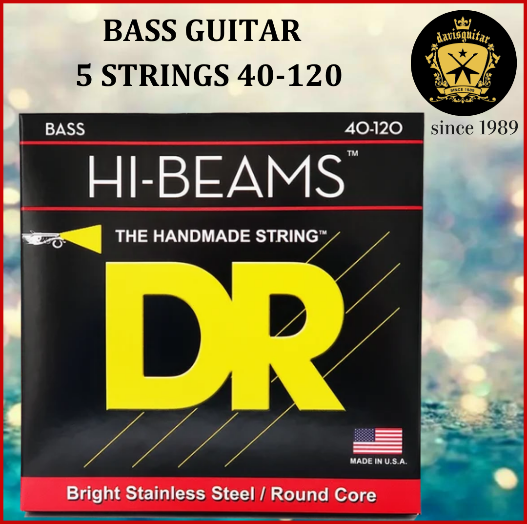 DR Strings 40-120 LR5-40 Hi-Beam™ Stainless Steel 5-String Bass Strings Round Wound