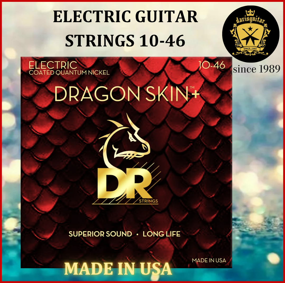 DR Strings 10-46 DEQ-10 Dragon Skin+ Coated Quantum Nickel Electric Guitar Strings