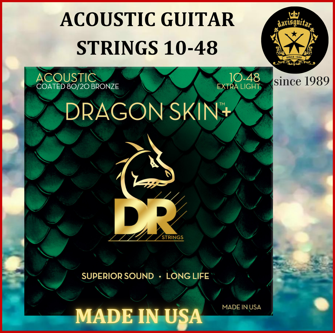 DR Strings Dragon Skin+ DAP-10-48 Phosphor Bronze Acoustic Guitar Strings