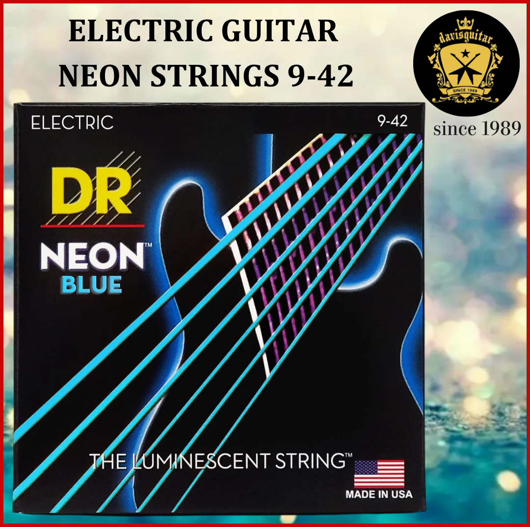 DR Strings 9-42 NBE-9 Hi-DEF NEON Blue Electric Guitar Strings