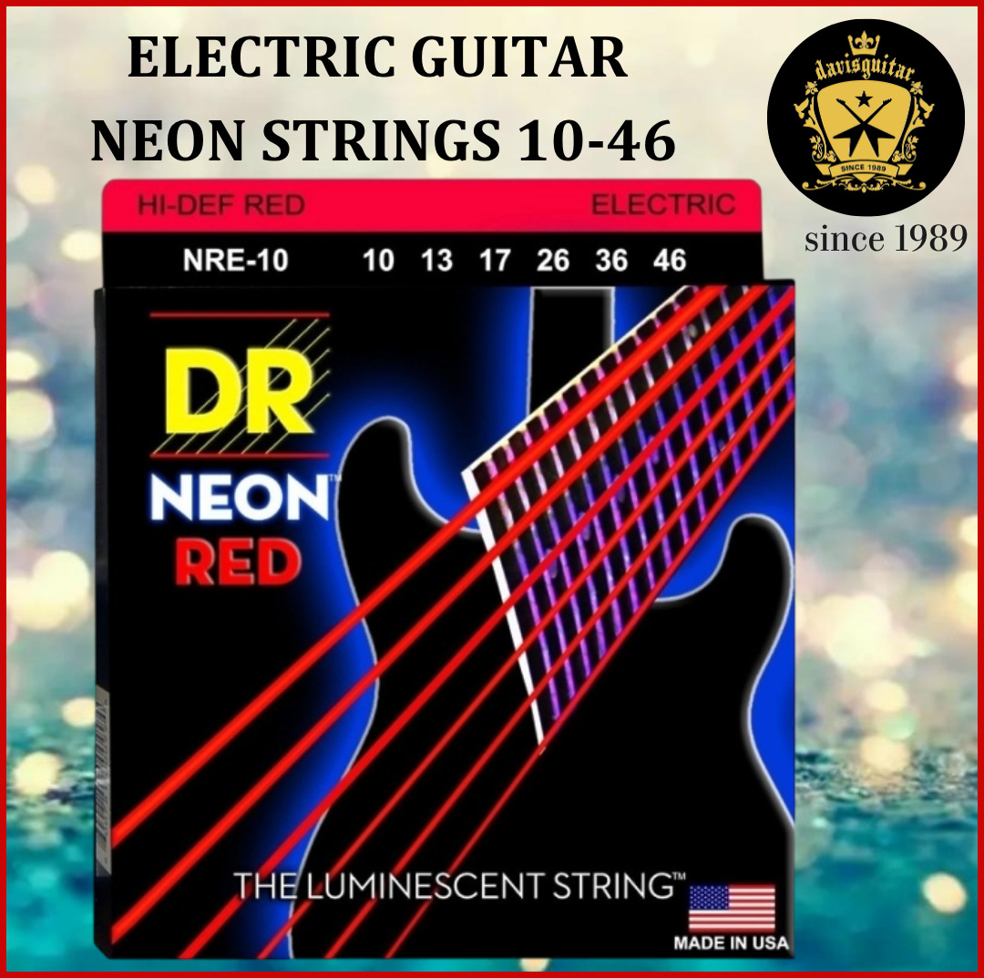 DR Strings 10-46 NRE-10 Hi-DEF NEON Red Electric Guitar Strings