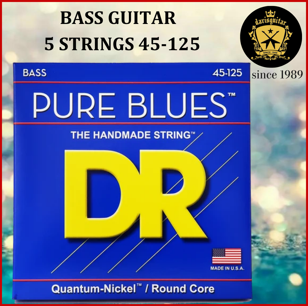 DR Strings 45-125 PB5-45 Pure Blues Quantum Nickel Bass 5 Strings