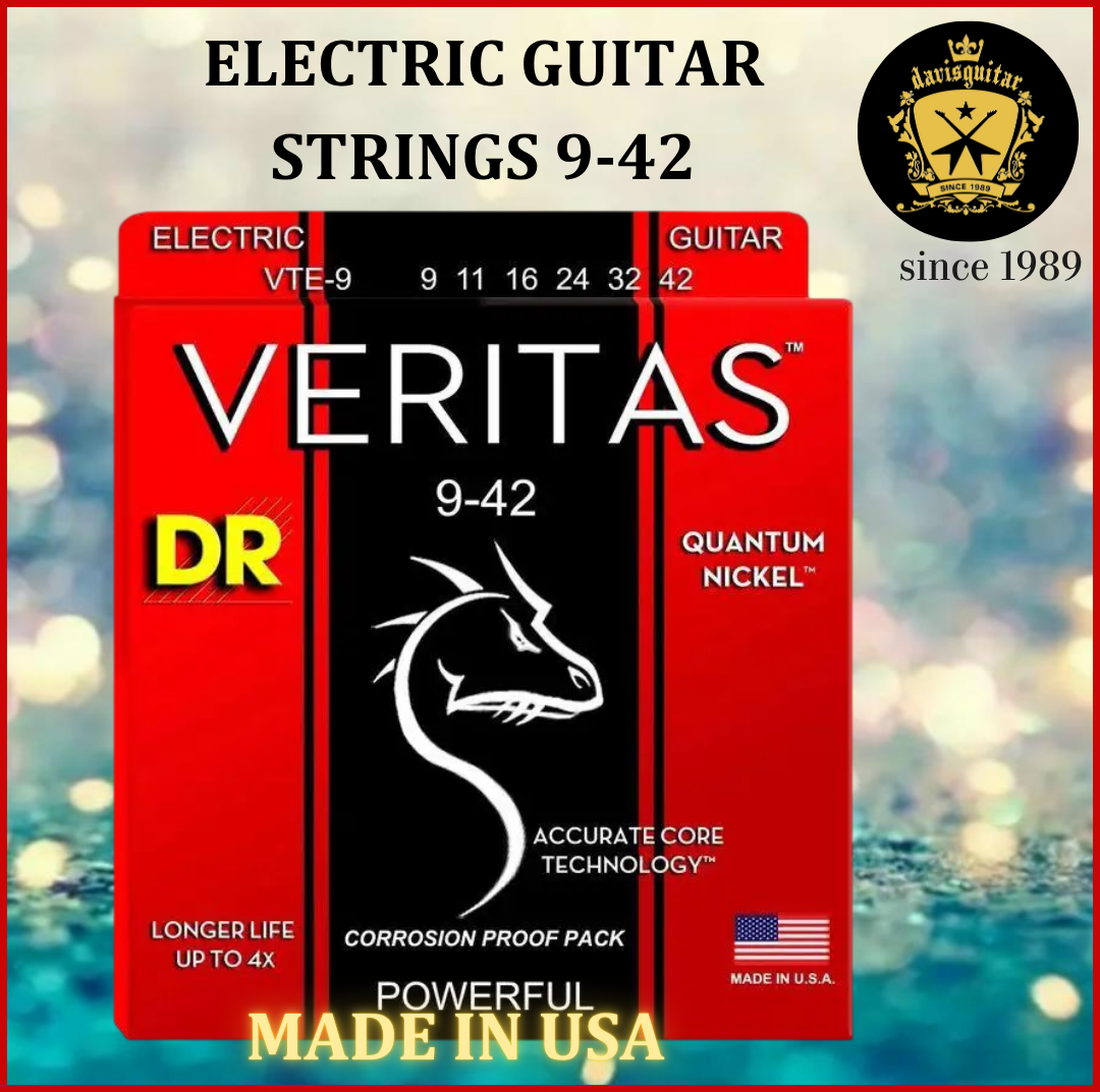 DR Strings 9-42 VTE-9 VERITAS™ Coated Quantum Nickel Electric Guitar Strings