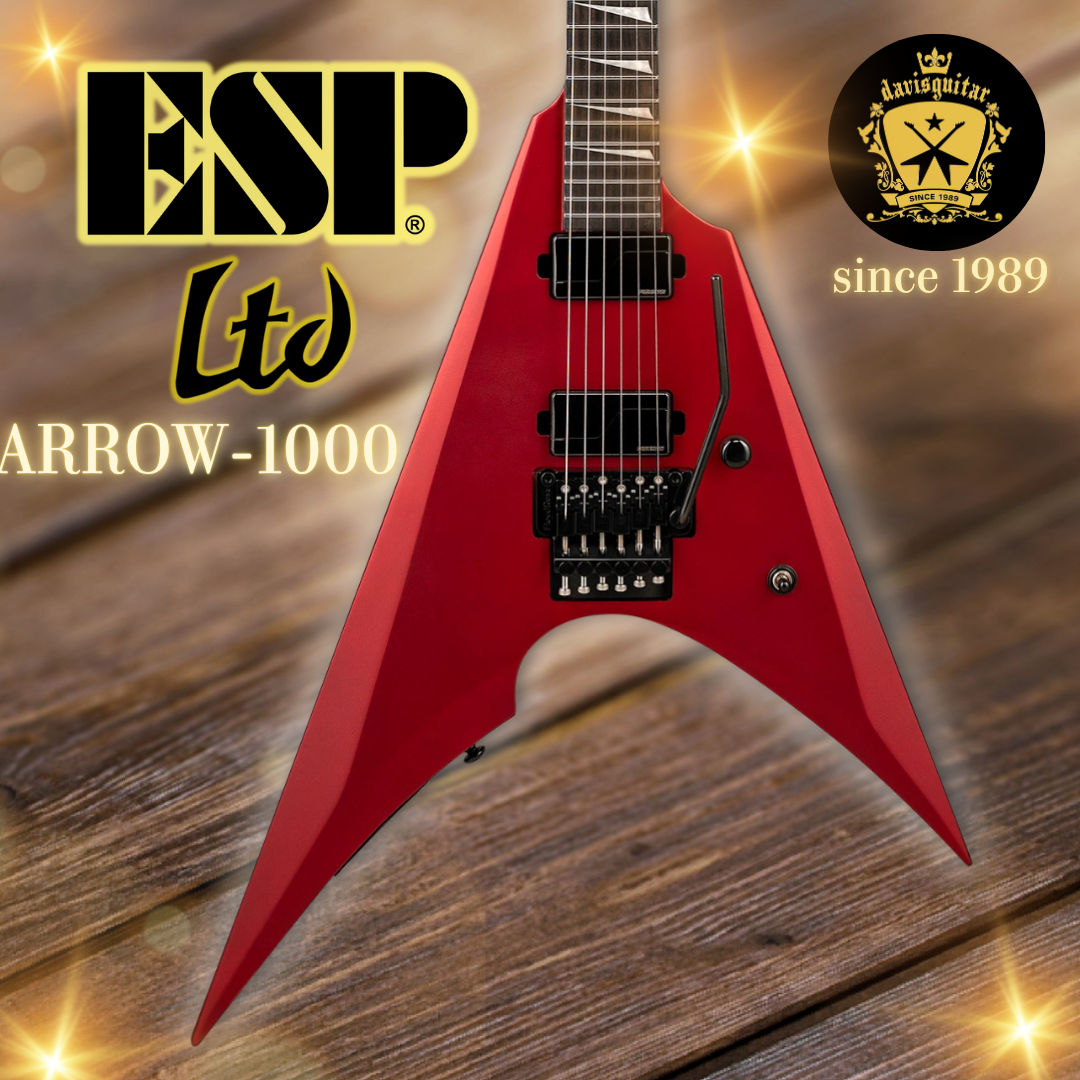 ESP LTD Arrow-1000 Electric Guitar Floyd Rose Candy Apple Red Satin
