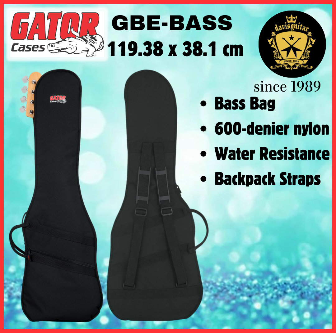 Gator Bass Guitar Bag GBE-BASS Padded Water-Resistant with Backpack Straps