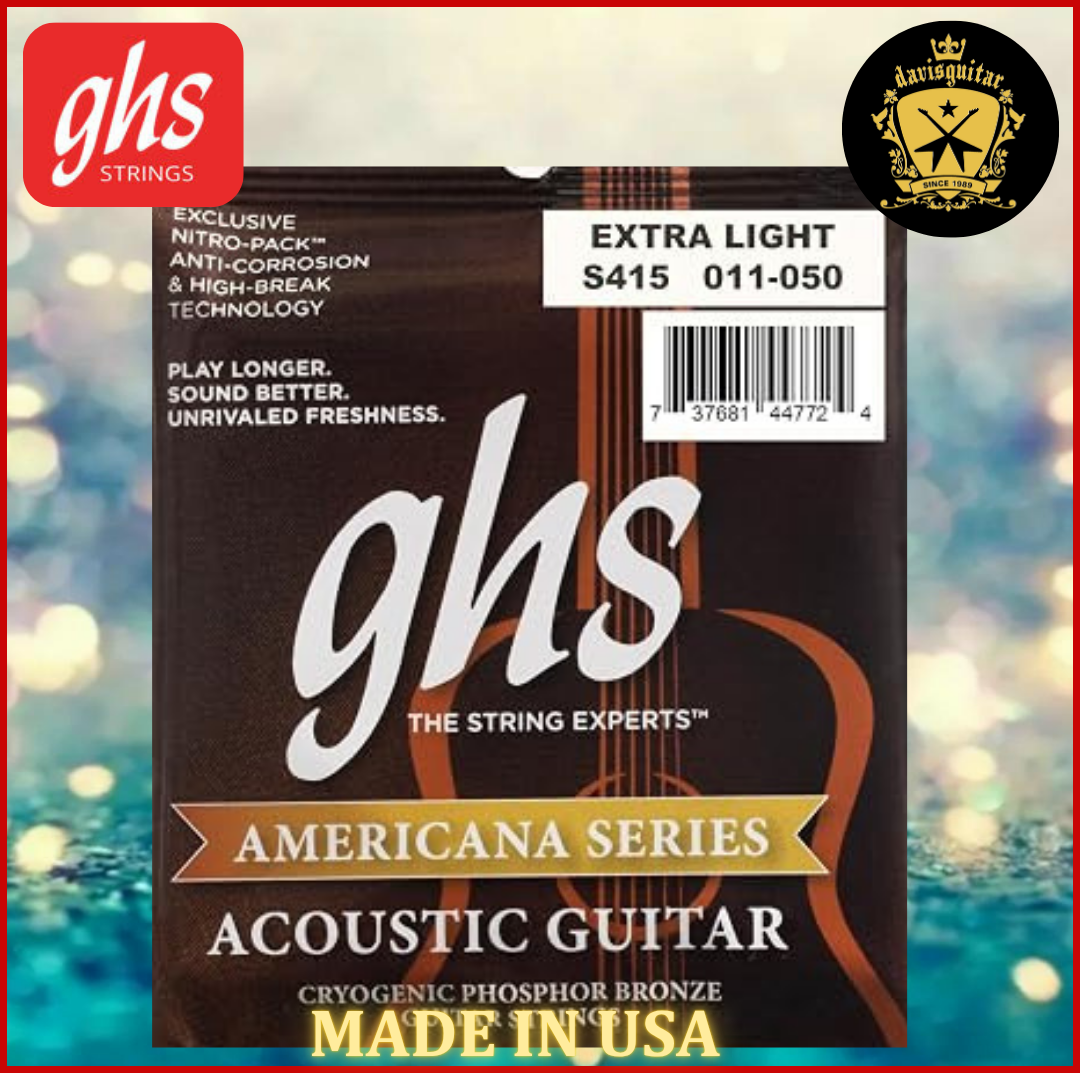 GHS Americana Series Acoustic Guitar Strings Light S415 011-050 Cryogenic Phosphor Bronze