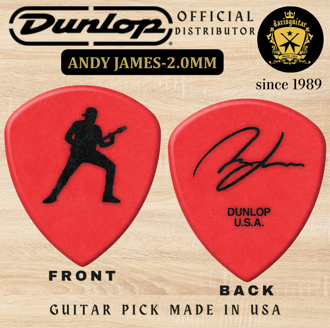 Jim Dunlop Guitar Pick Andy James Flow Jumbo Red 2.0mm Made In USA