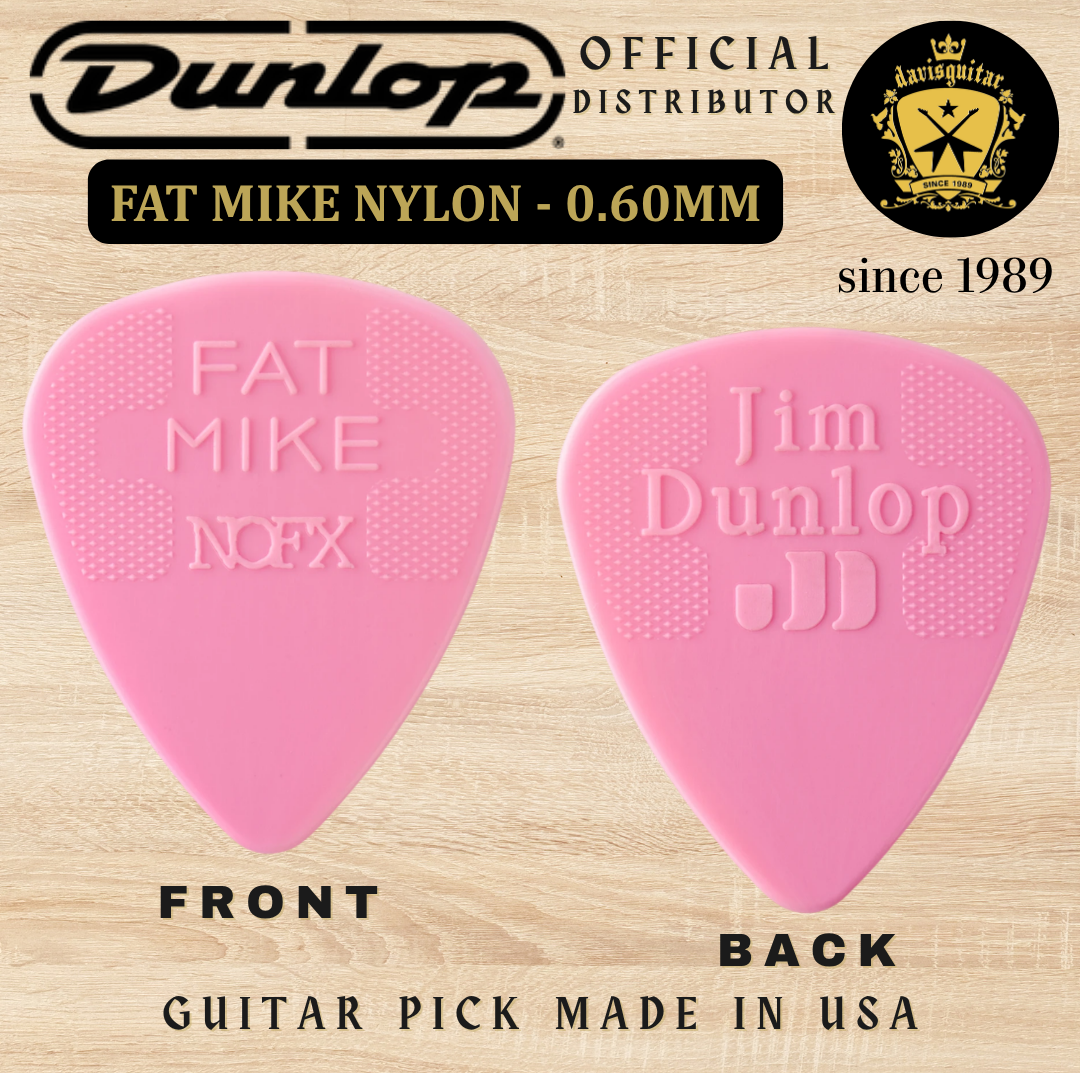 Jim Dunlop Guitar Pick Fat Mike Custom Nylon 0.60mm Made In USA