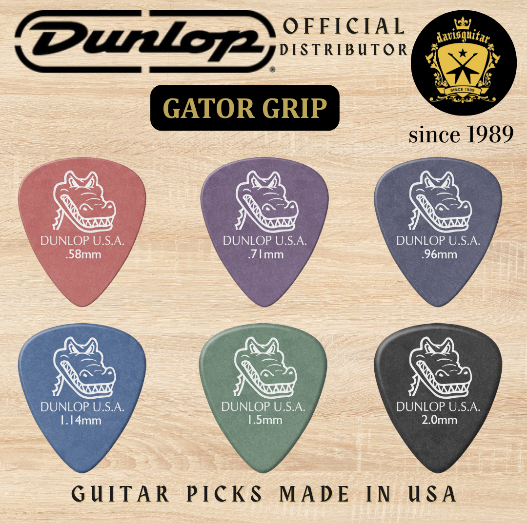 Jim Dunlop Guitar Pick Gator Grip 2.0mm Made In USA