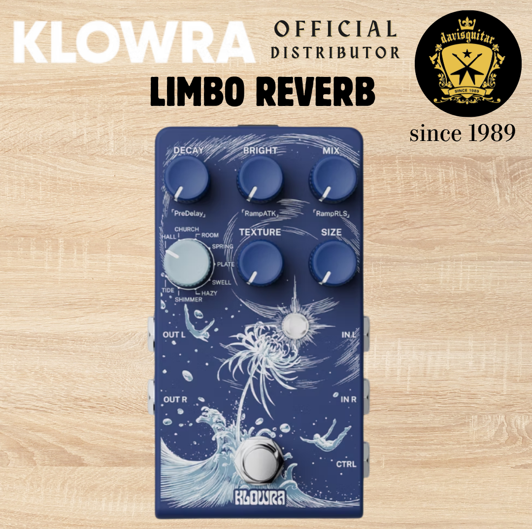 Klowra Guitar Pedal Limbo Reverb 9 Mode Stereo Reverb Workstation
