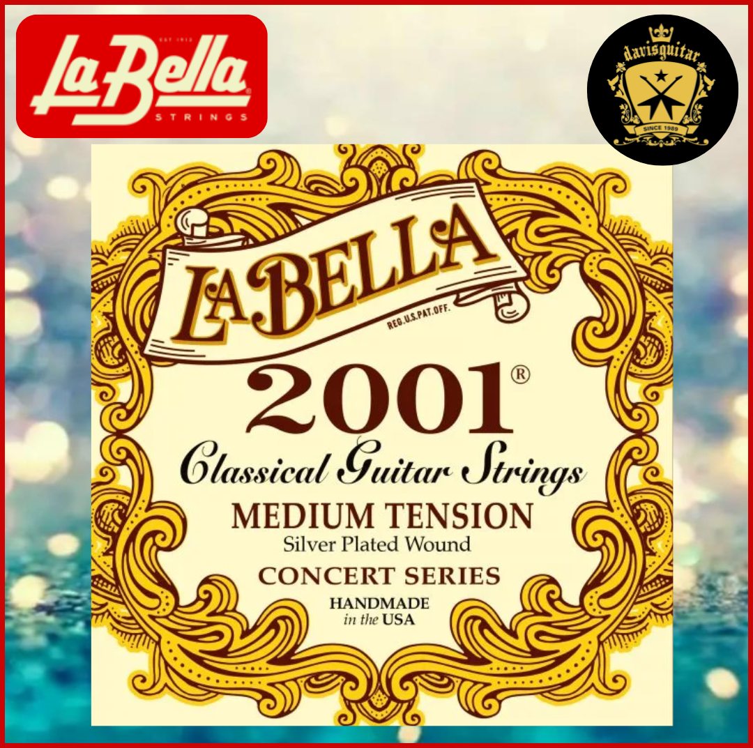 La Bella 2001 Medium Tension Silver Plated Wound Classical Guitar Strings
