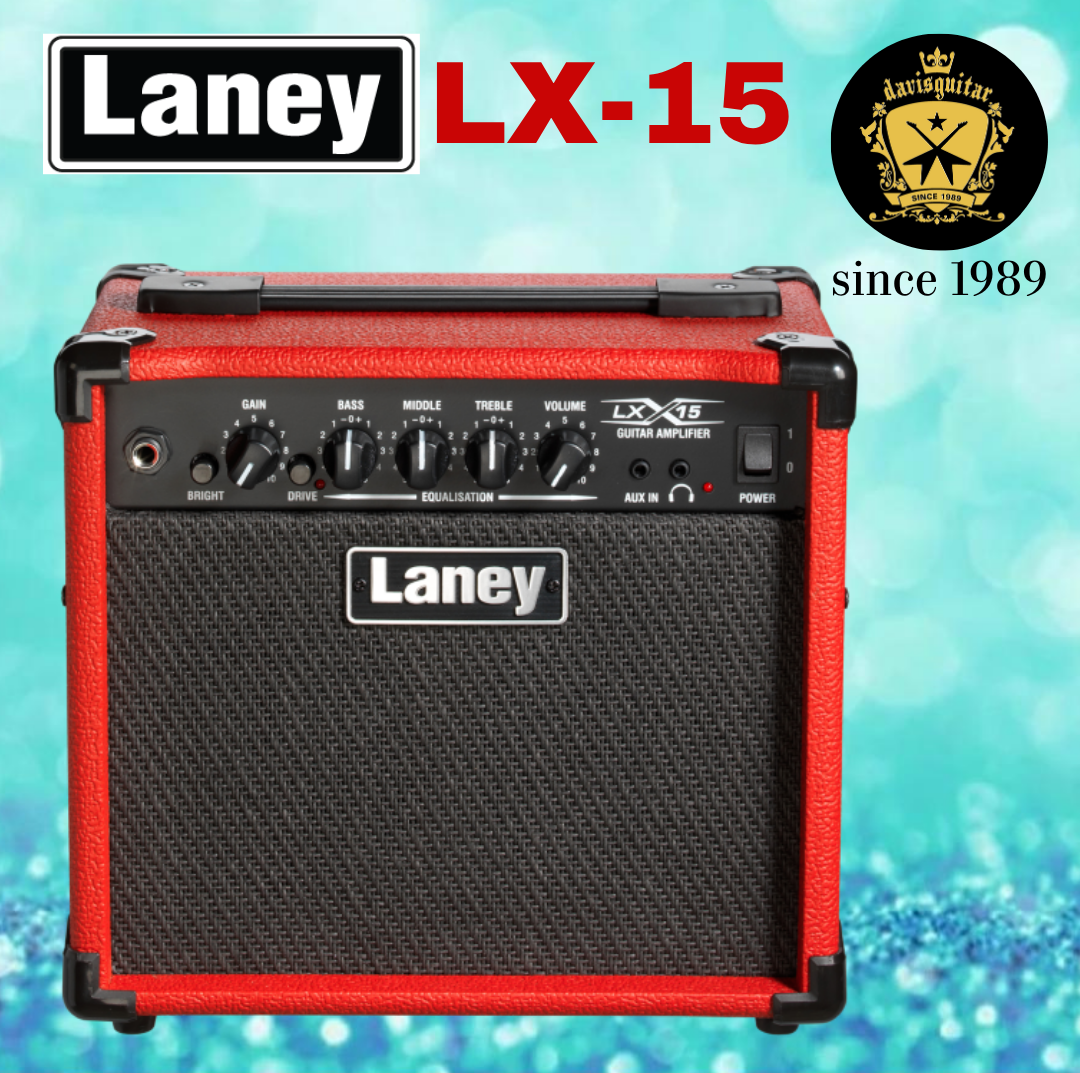 Laney LX15 Red Electric Guitar Amplifier with 15 Watts Twin Speakers