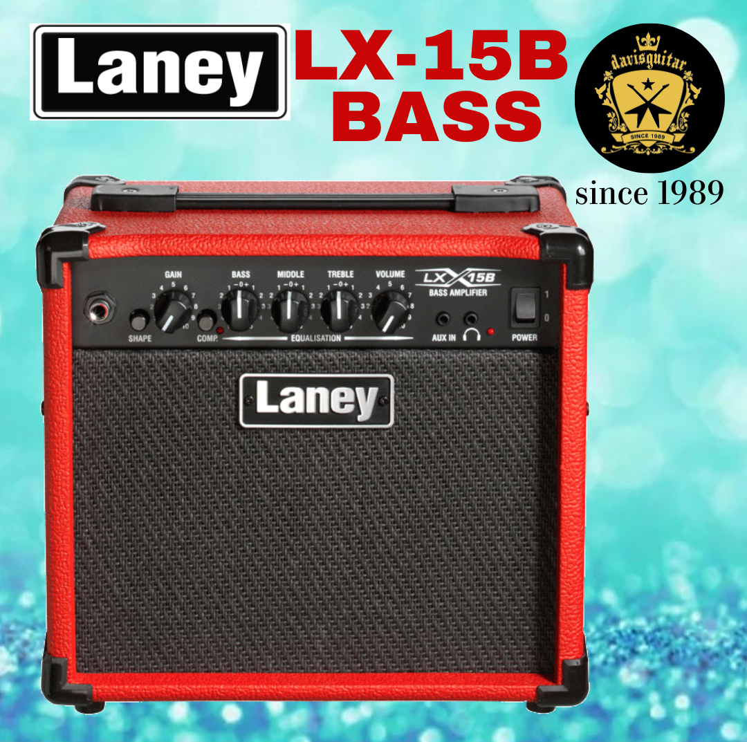 Laney LX15B Red Compact Bass Practice Amplifier with Compressor 15 watts