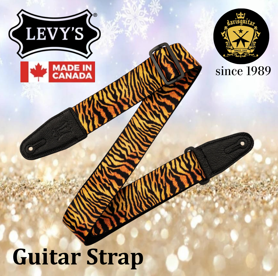 Levy's Leather MP2AP-TIG Untamed Animal Print Series Guitar Strap Tiger Stripe Print