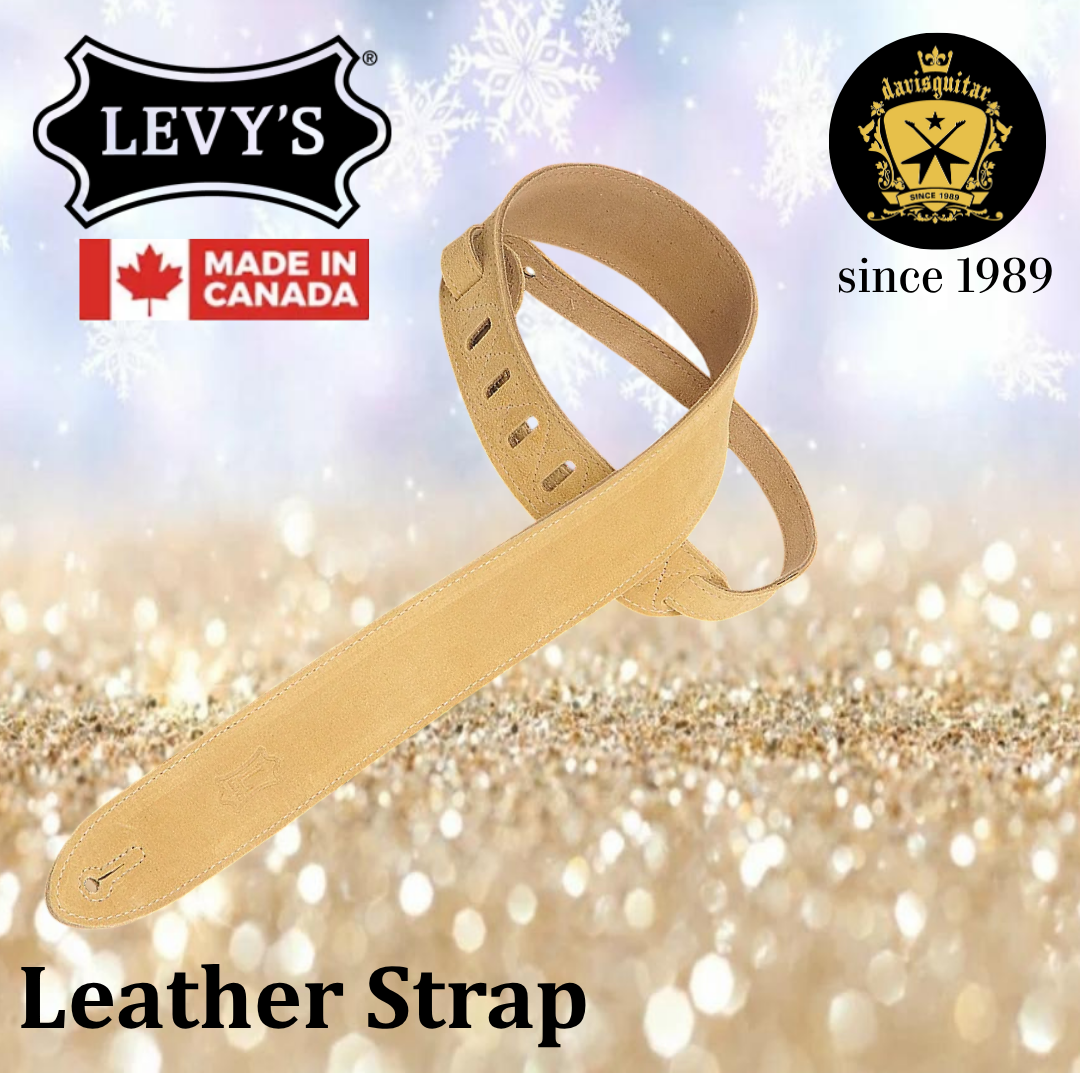 Levy's Leather MS12-TAN Suede Series Guitar Strap 2 Inches Wide