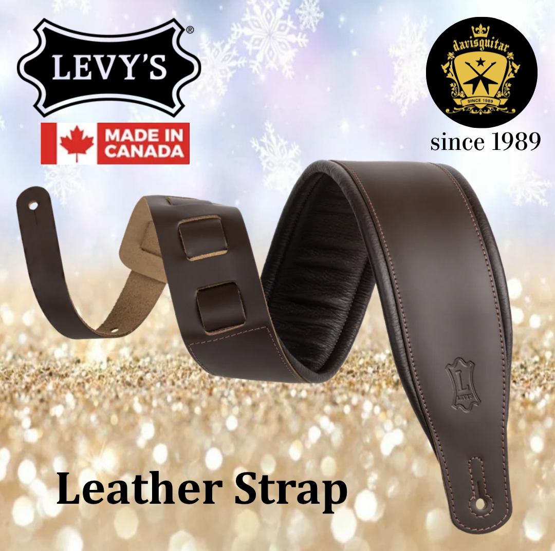 Levy’s Leathers M26PD Dark Brown Amped Leather Series Guitar Strap