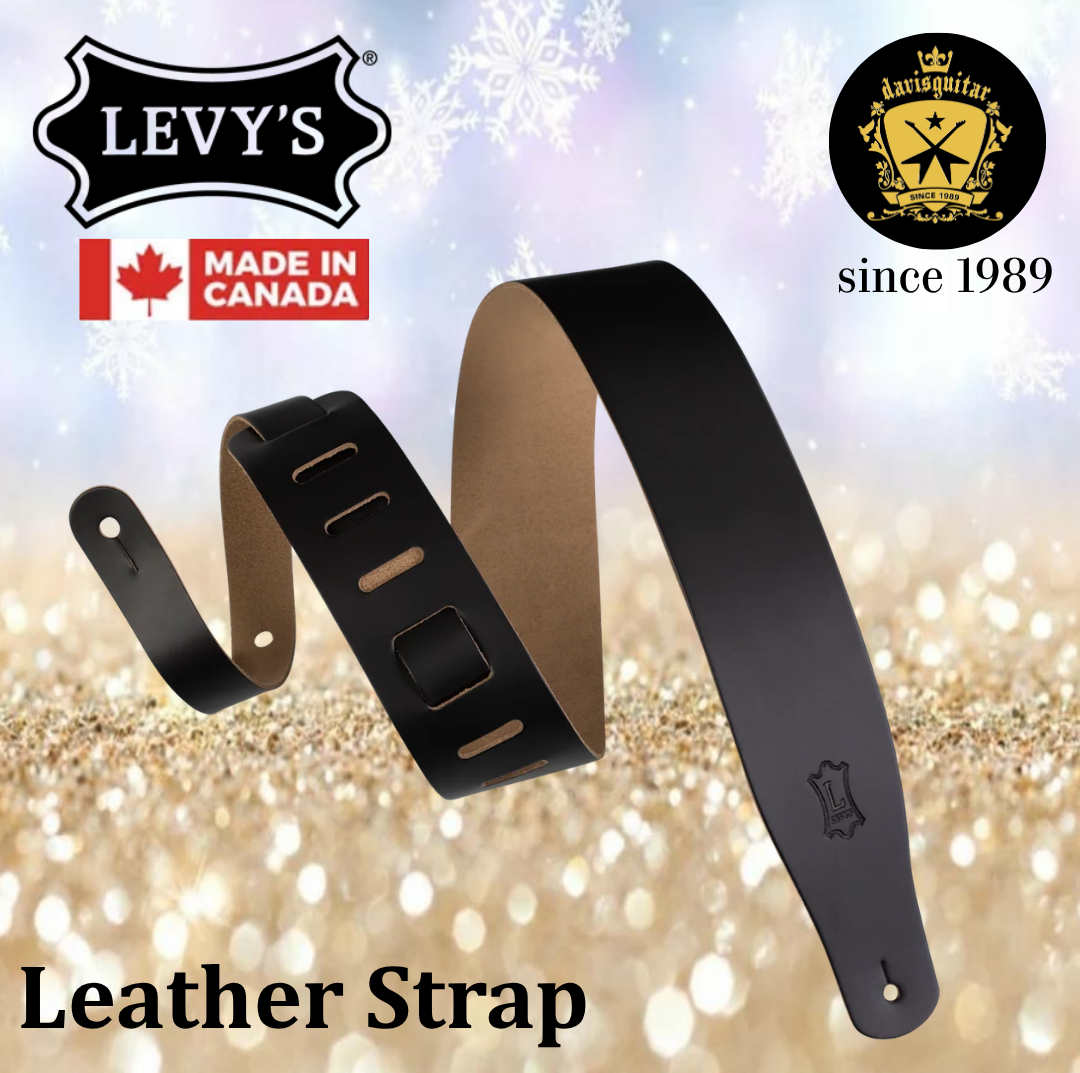 Levy’s Leathers M26 Black Streamline Leather Series Guitar Strap