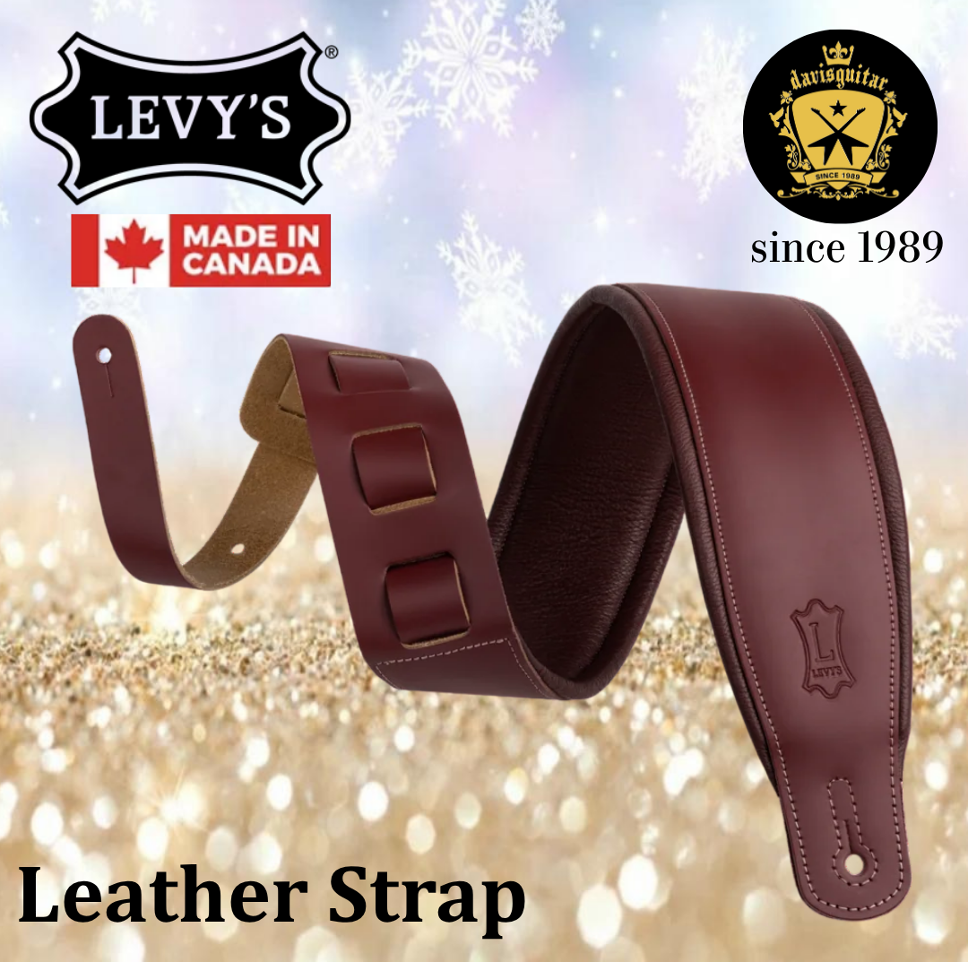 Levy's Leather M26PD-BRG-BRG Amped Burgundy Guitar Strap
