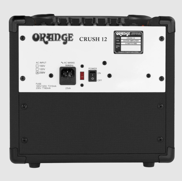 Orange Amp Crush 12 Combo for Electric Guitar 12 watts Headphone Output Aux Input Black