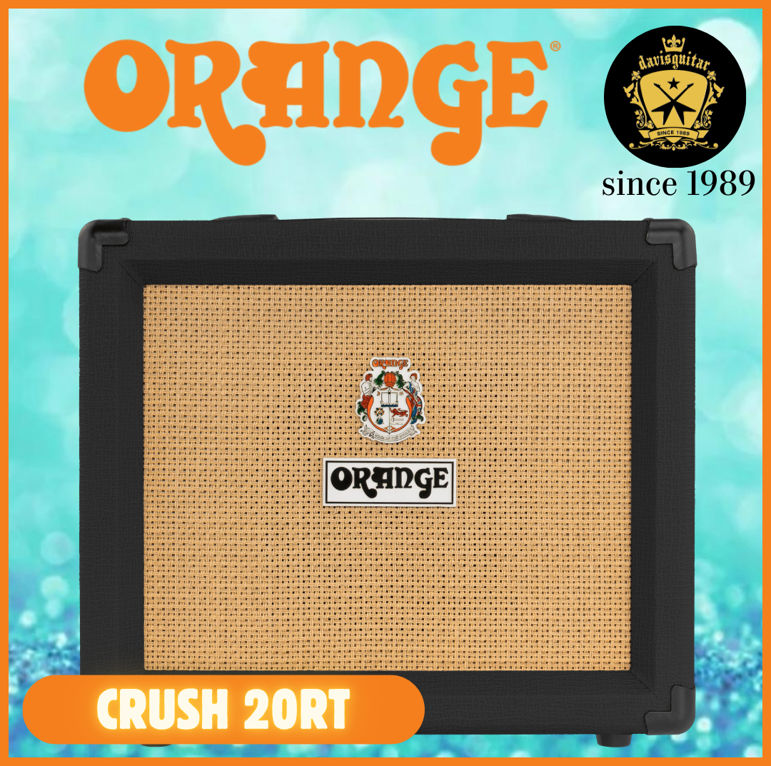 Orange Amp Crush 20 RT Reverb and Tuner Combo for Electric Guitar 20 watts Headphone Output Black