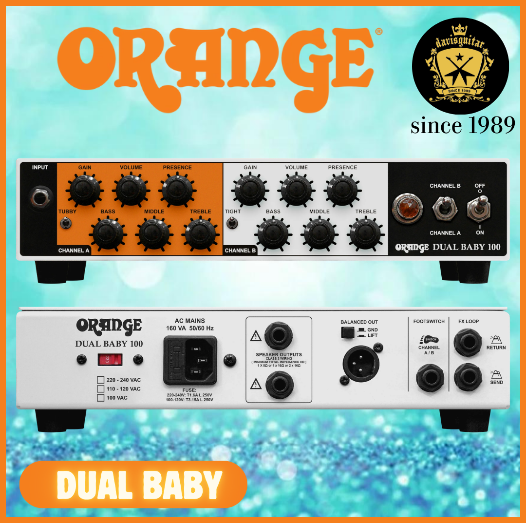 Orange Dual Baby 100 Electric Guitar Amp Head 2 Channel 100 Watt With Bag