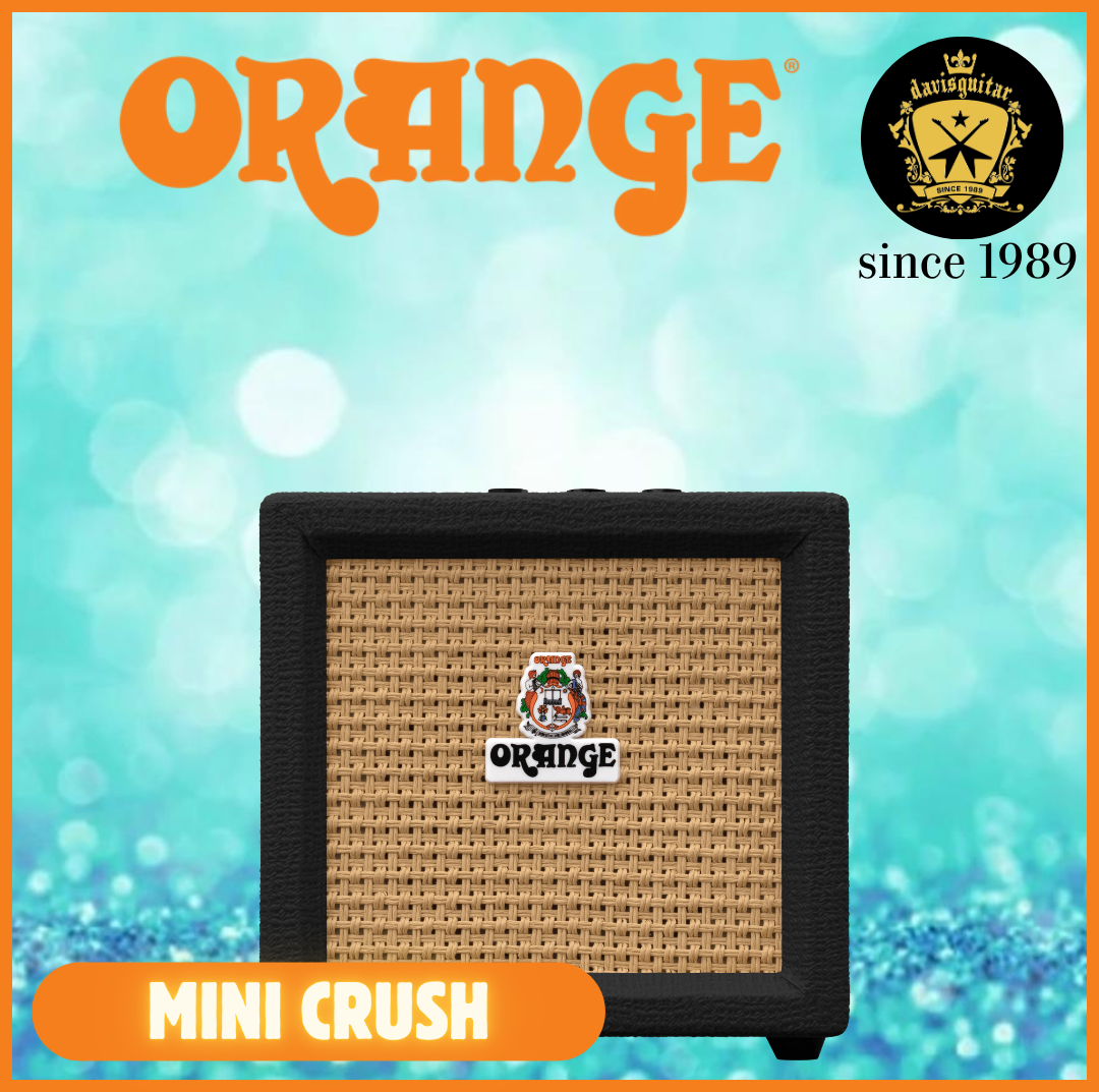 Orange Amp Mini Crush for Electric Guitar 3 watts Built in Tuner Black (Battery Included)