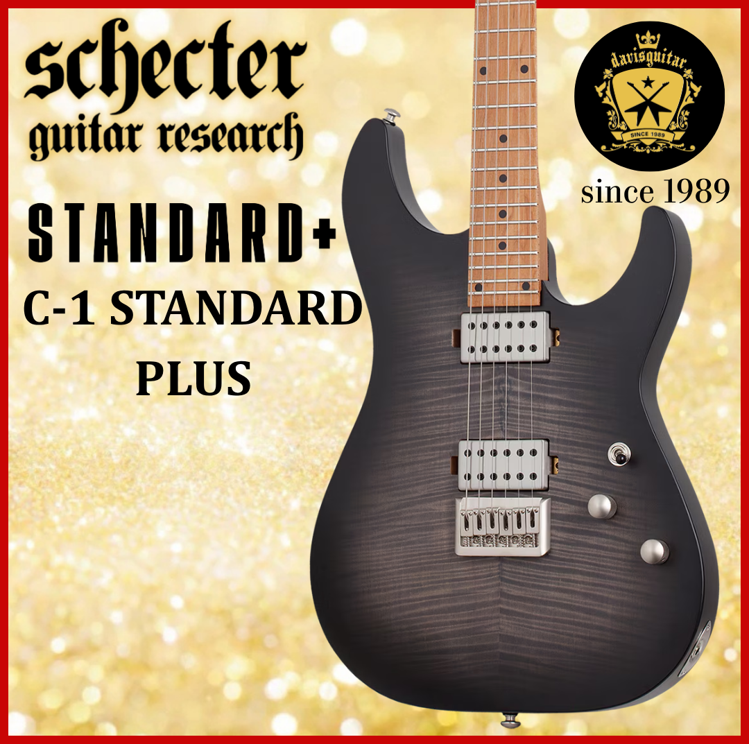Schecter C-1 Standard Plus Transparent Black Burst Electric Guitar