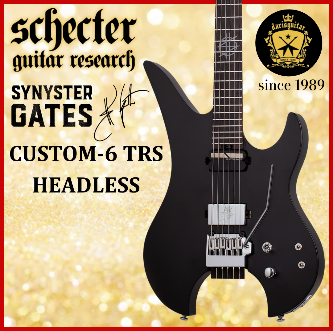 Schecter Synyster Gates Custom- 6 TR-S Headless Sustainiac Electric Guitar Satin Black