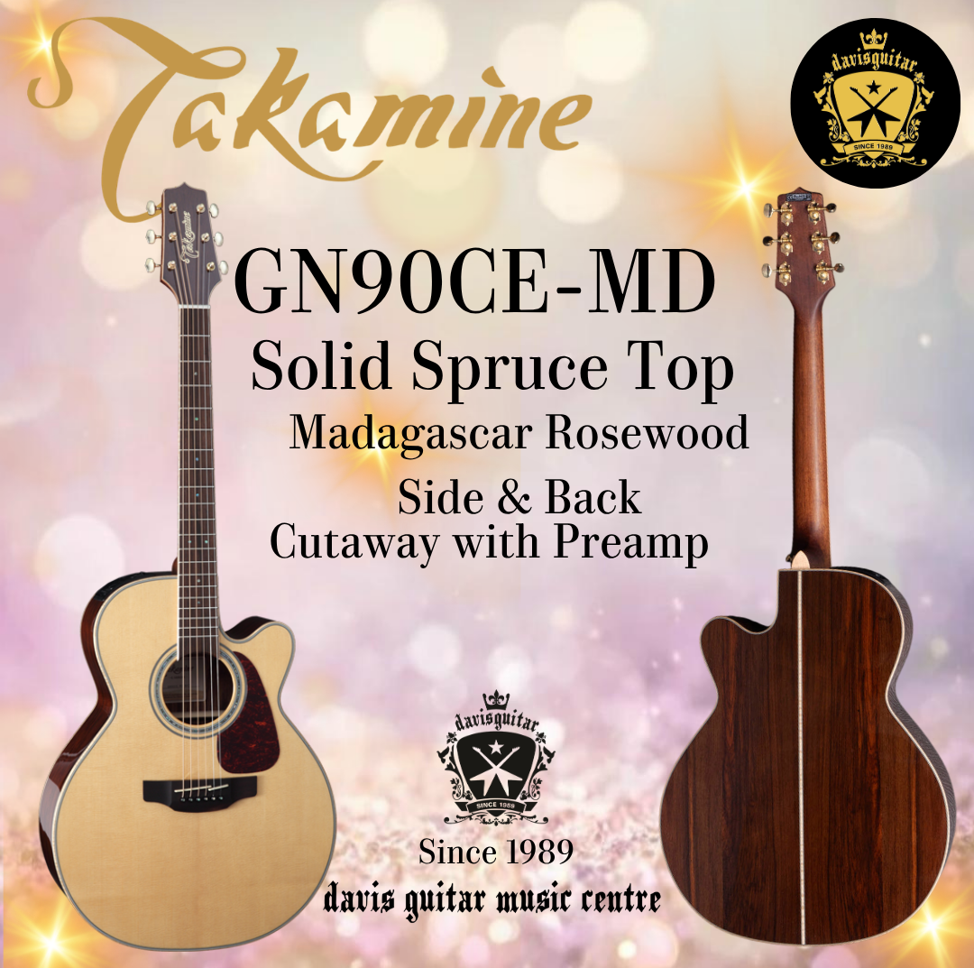 Takamine GN90CE-MD NAT Solid Spruce Top Madagascar Rosewood Side Cutaway Electric Acoustic Guitar