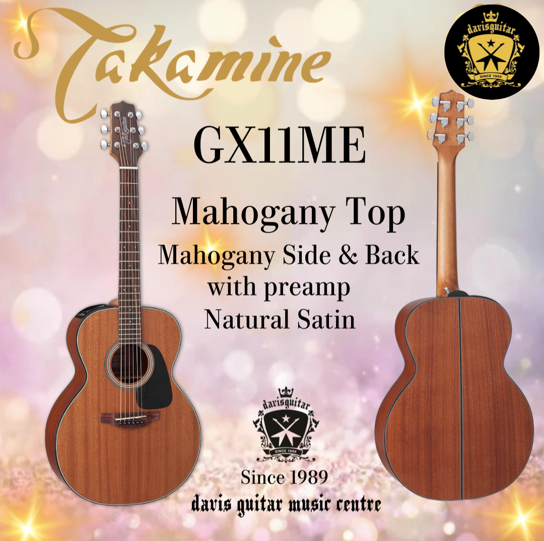 Takamine GX11ME 3/4 Acoustic Electric Guitar Mahogany Top Mahogany Side and Back