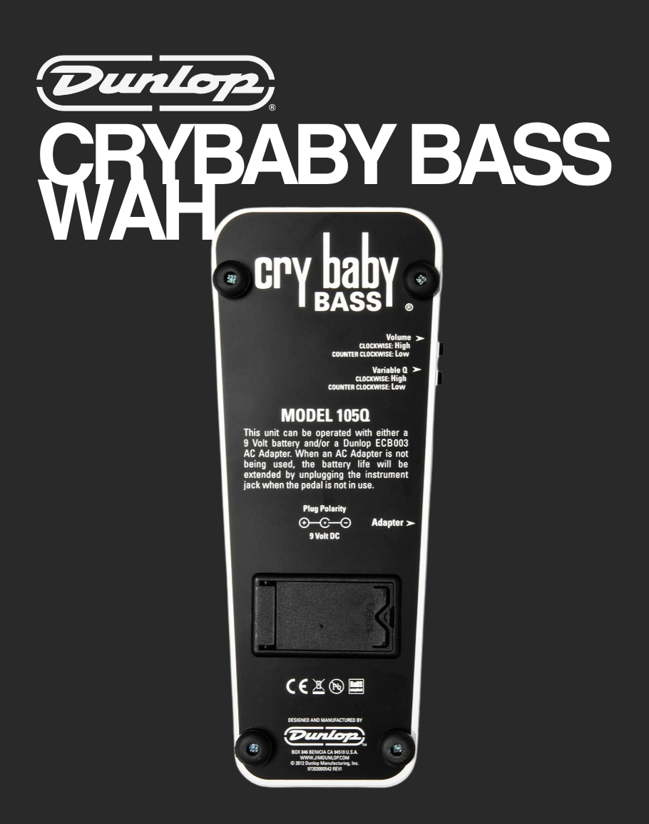 Dunlop Crybaby Bass Wah 105Q