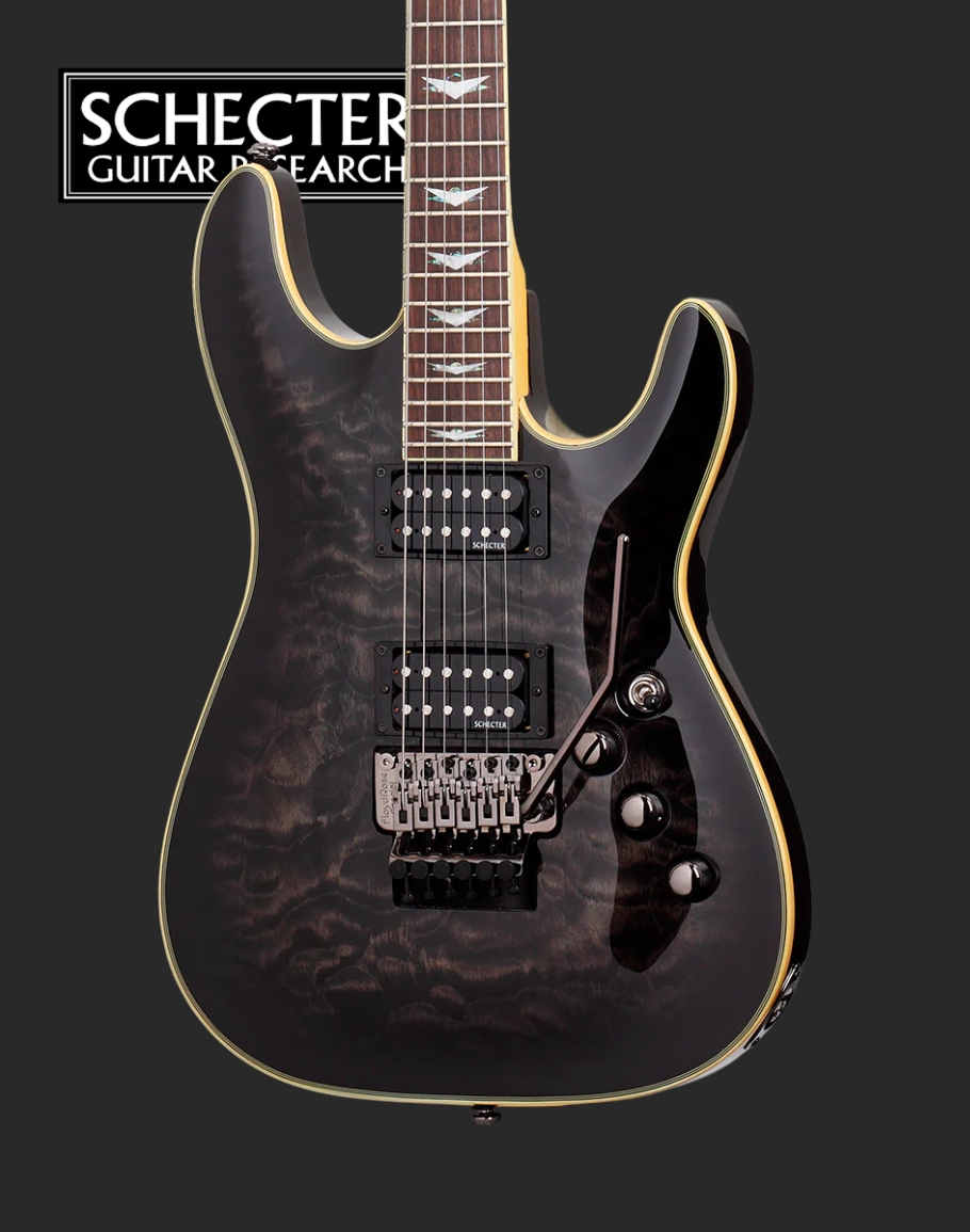 Schecter Omen Extreme-FR - See-Thru Black Electric Guitar