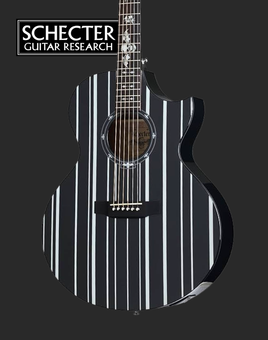 Schecter SYNYSTER-AC-GA-SC-BLK Acoustic Electric Guitar