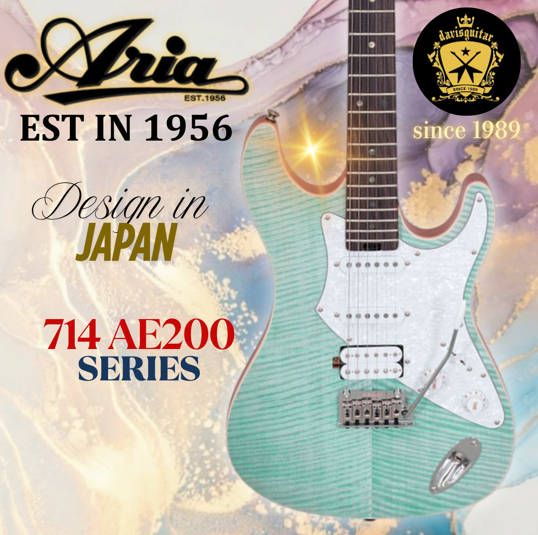 Aria Pro II Electric Guitar 714-AE200 Evergreen OPGR Opal Green