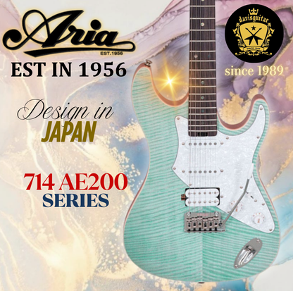 Aria Pro II Electric Guitar 714-AE200 Evergreen OPGR Opal Green
