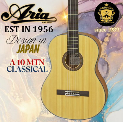 Aria Classical Guitar A-10 MTN Satin Natural Full Size