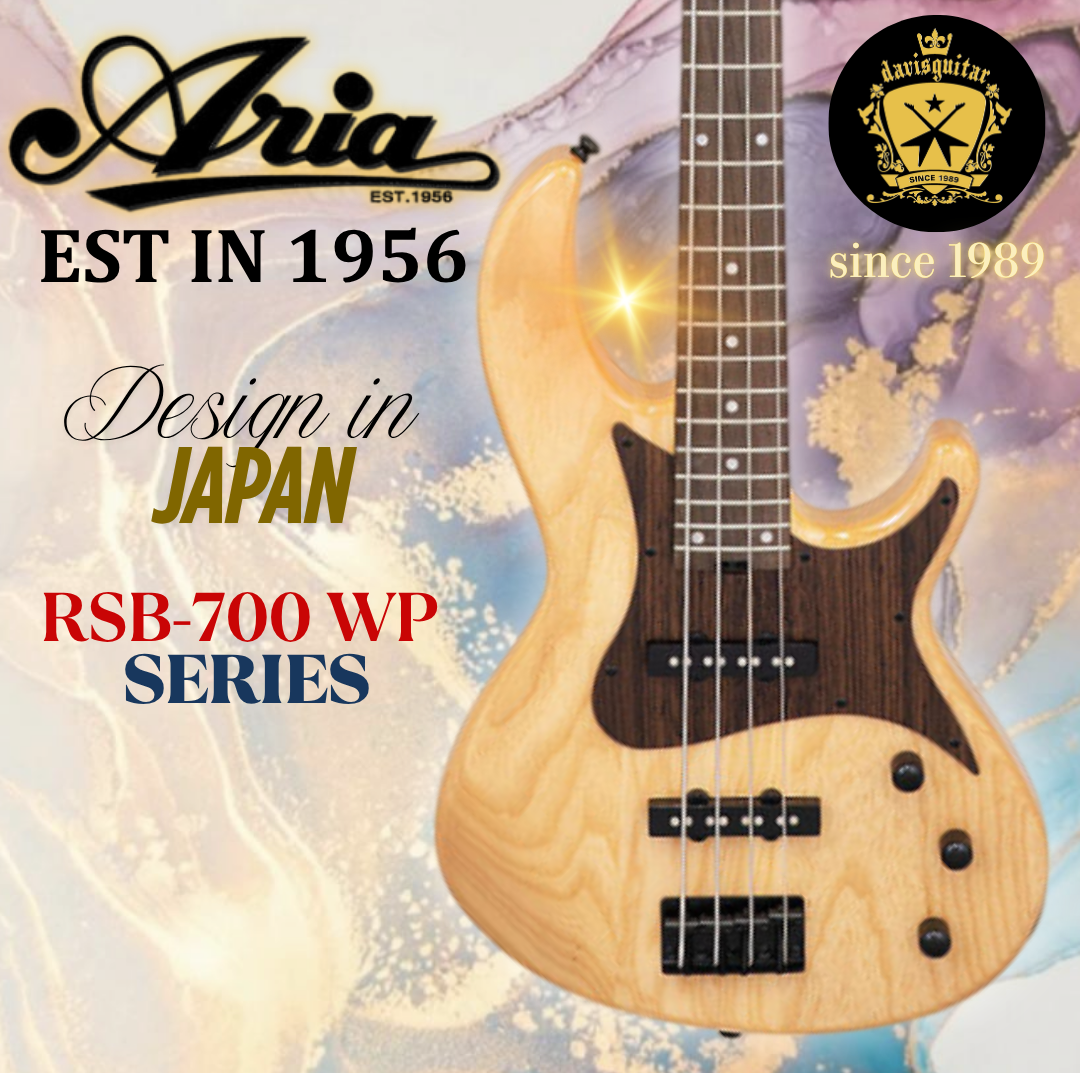 Aria 4 String Bass Guitar RSB-700 WP Natural