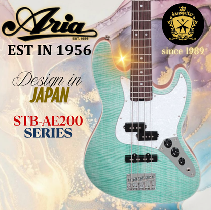 Aria Pro II 4 Strings Electric Bass Guitar STB-AE200 OPGR Opal Green