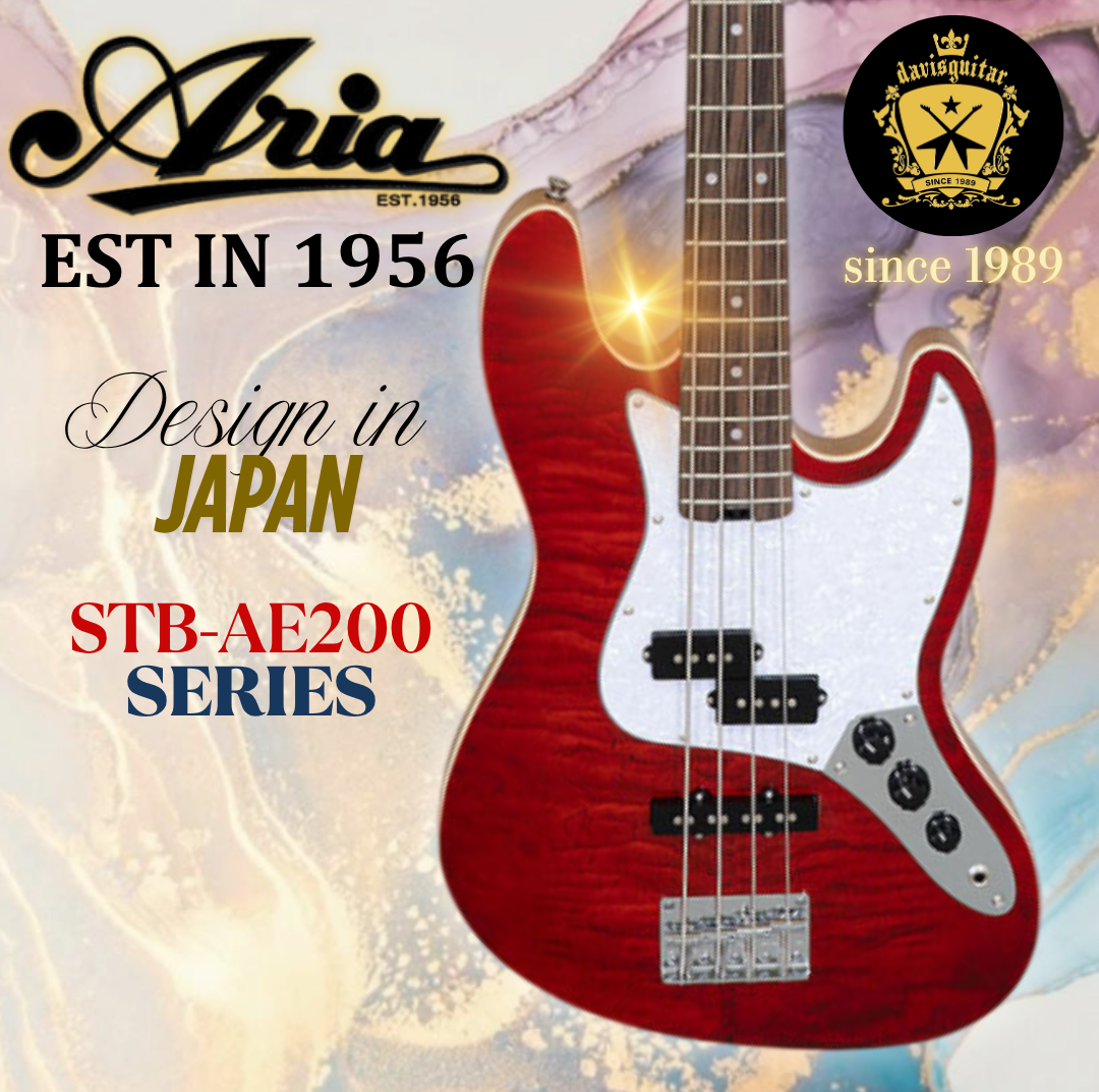 Aria Pro II 4 Strings Electric Bass Guitar STB-AE200 SR See Through Red