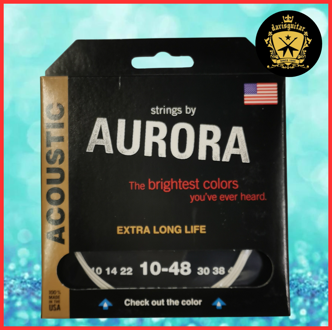 Aurora White Colour Coating 10-48 Acoustic Guitar Strings