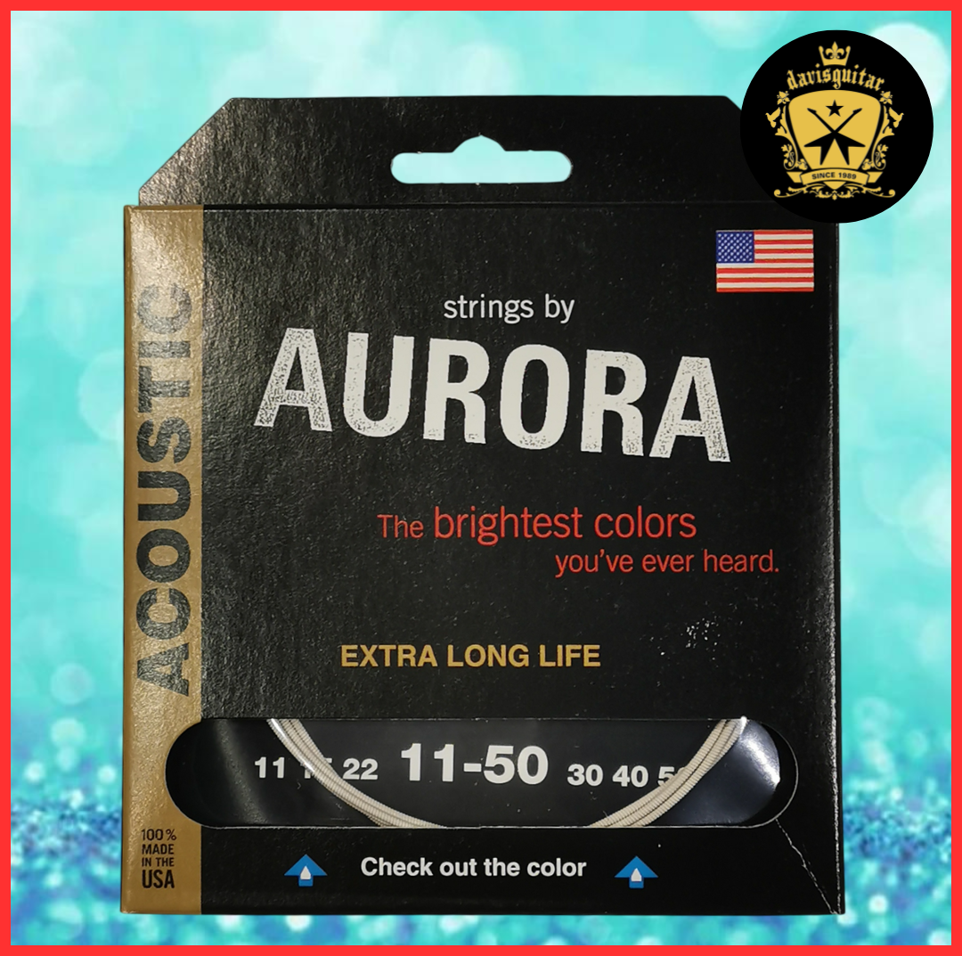 Aurora White Colour Coating 11-50 Acoustic Guitar Strings