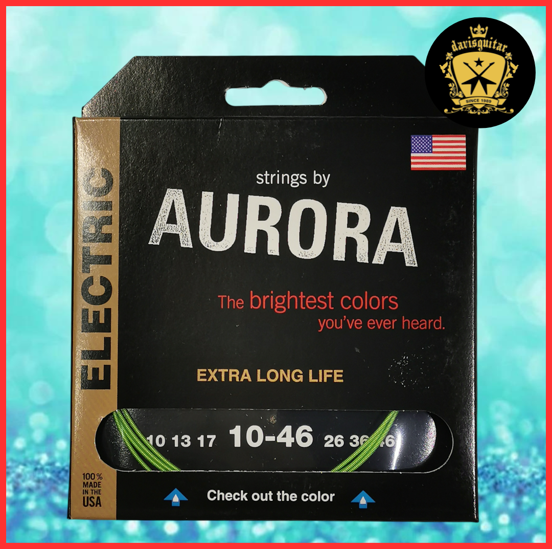 Aurora Lime Green Colour Coating 10-46 Electric Guitar Strings