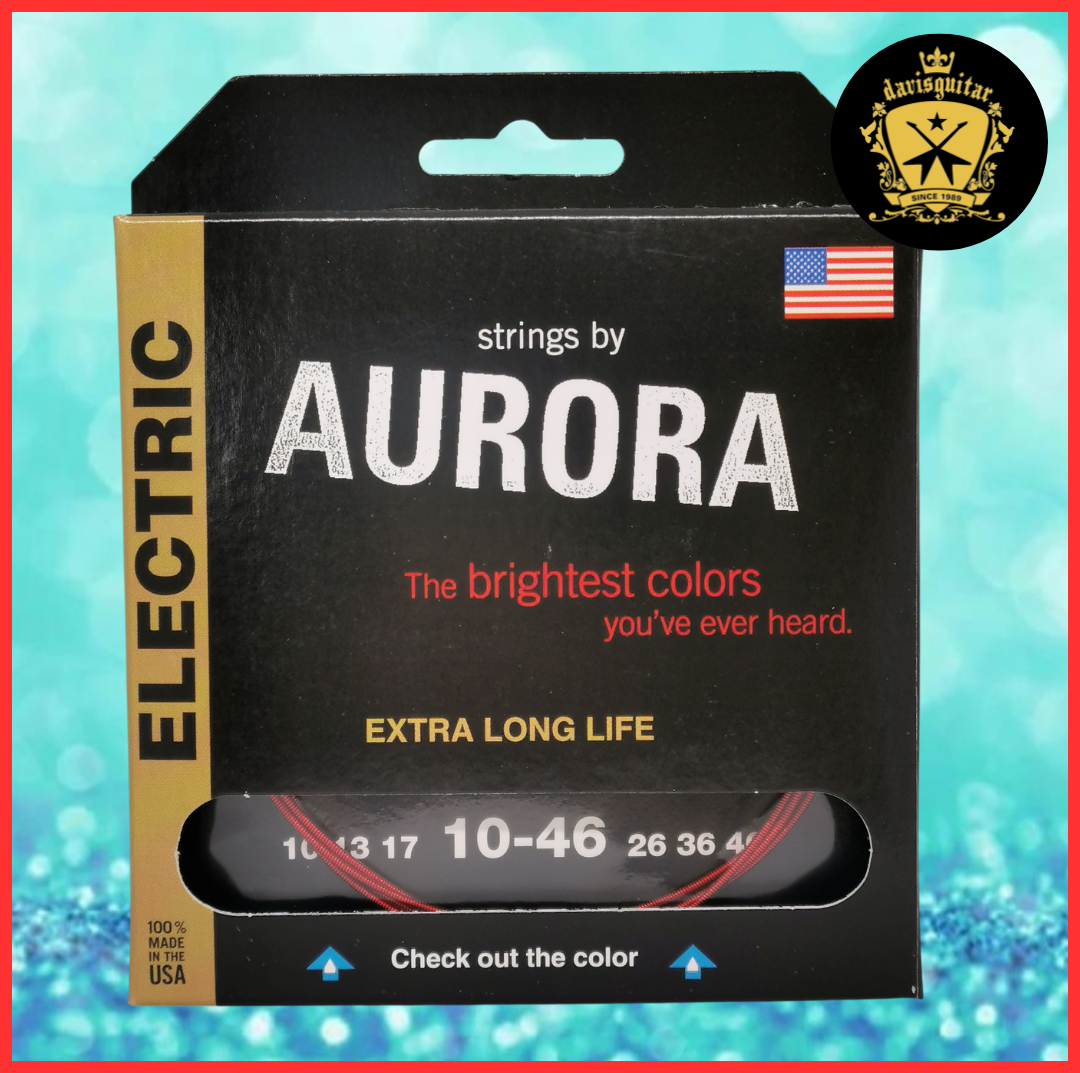 Aurora Red Colour Coating 10-46 Electric Guitar Strings