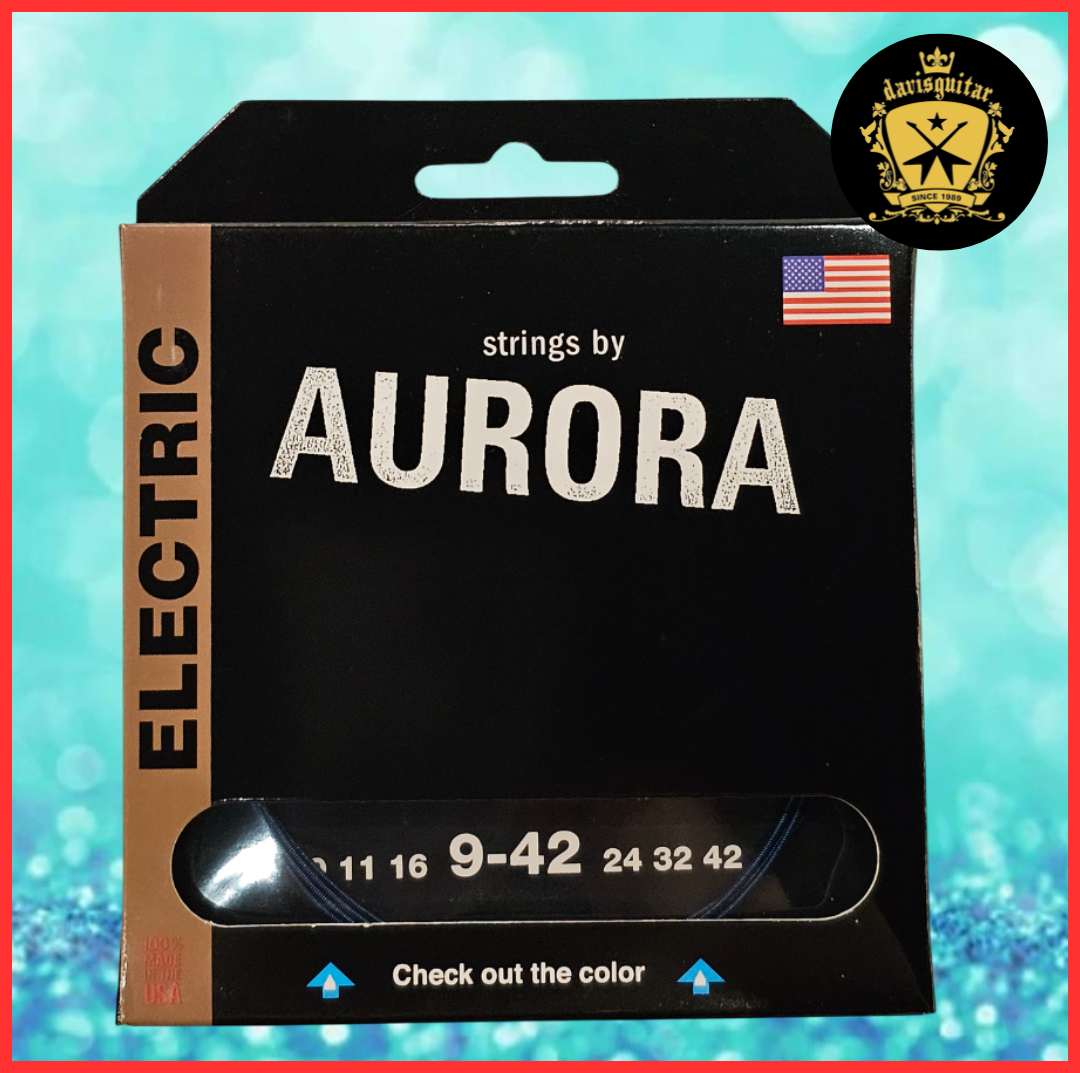 Aurora Blue Colour Coating 9-42 Electric Guitar Strings