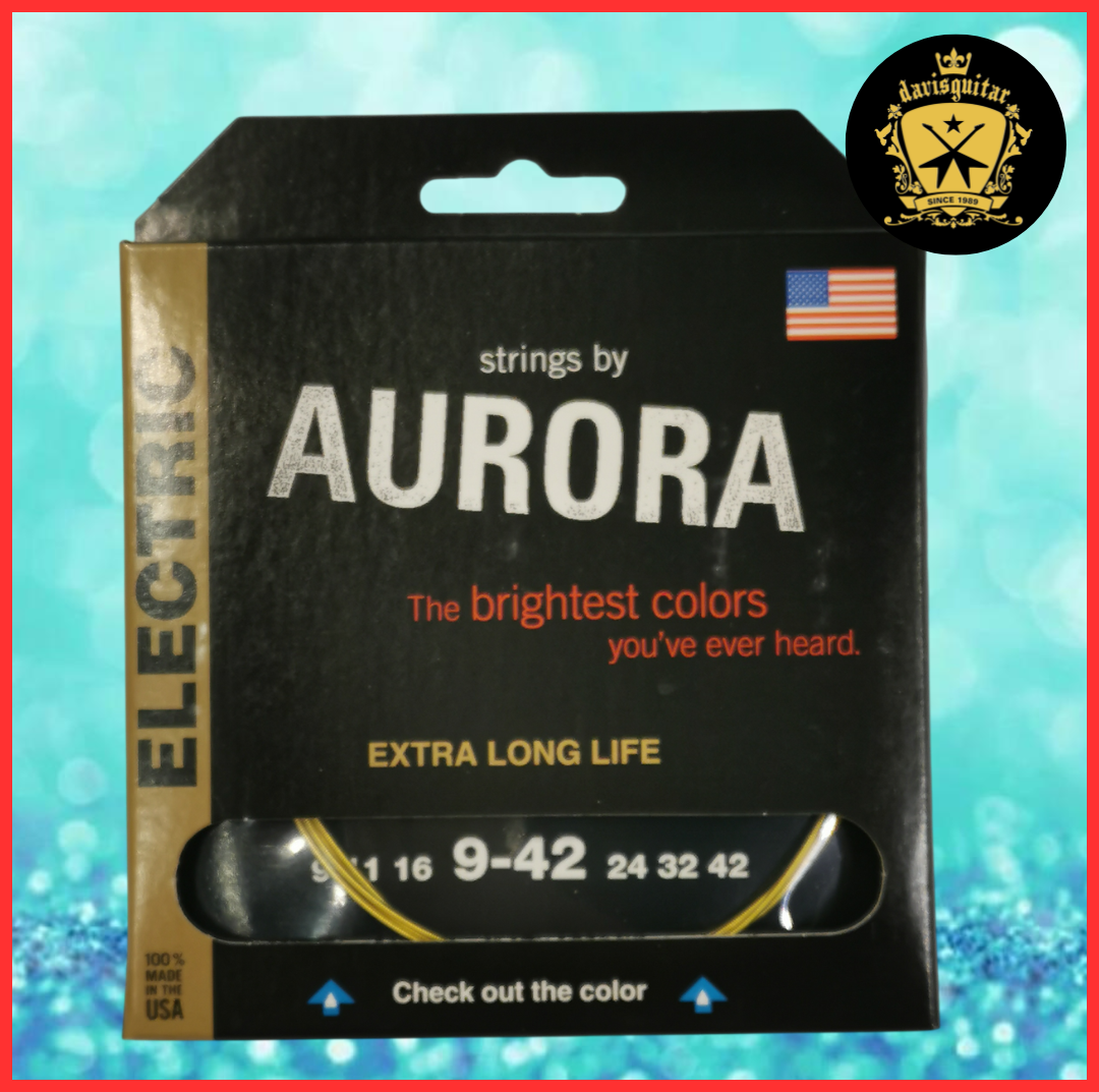 Aurora Gold Colour Coating 9-42 Electric Guitar Strings