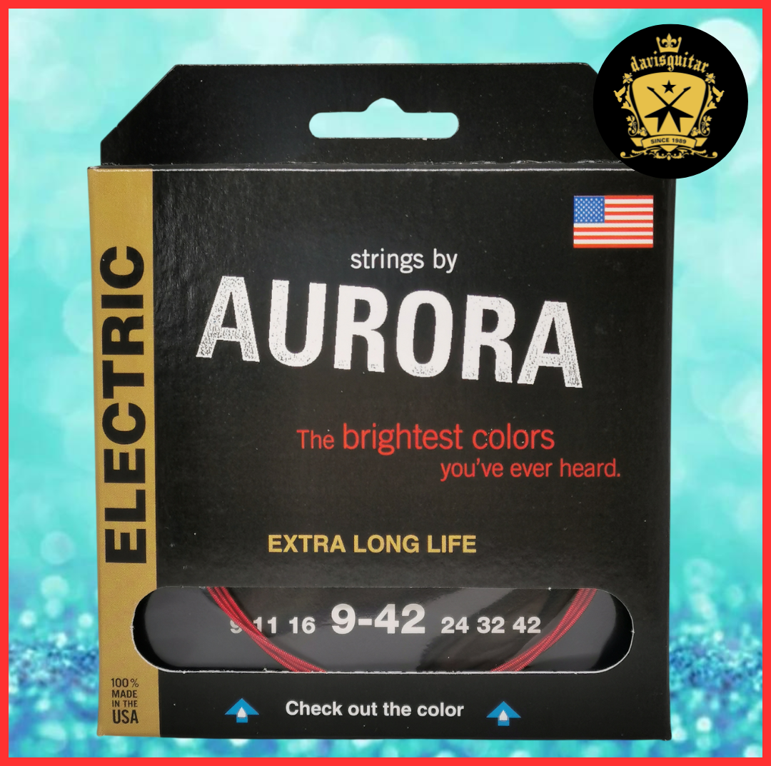 Aurora Red Colour Coating 9-42 Electric Guitar Strings
