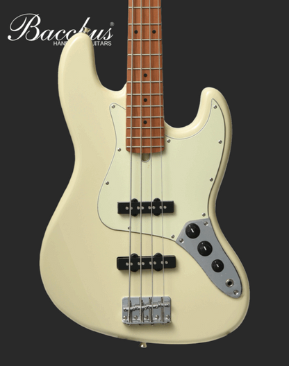 Bacchus Bass Guitar BJB-1RSM/M – Vintage White Roasted Maple Neck