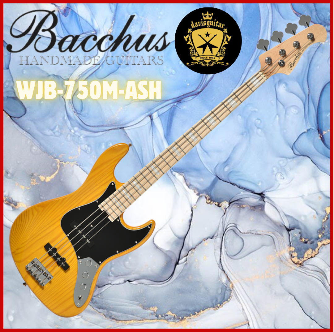 Bacchus WJB-750M Ash Amber Natural 4 string Bass Guitar