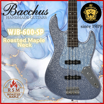 Bacchus WJB-600SP RSM/R IBM 4 String Bass Guitar Sparkling-Ice Blue Metallic